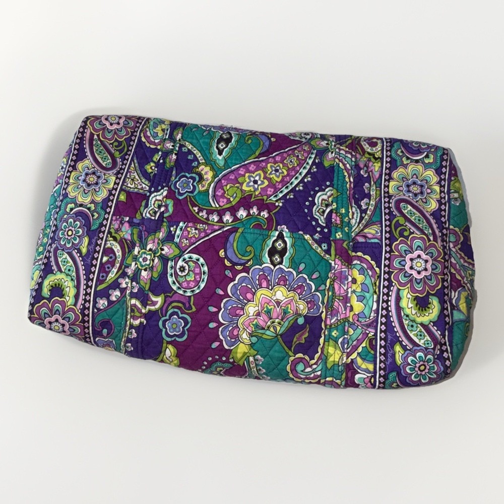 Vera Bradley Heather Large Duffel Bag Quilted Purple Travel CarryOn - Picture 5 of 8